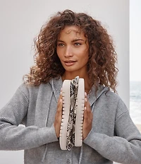 Vionic Uptown Leather Snake Print Packable Penny Loafers