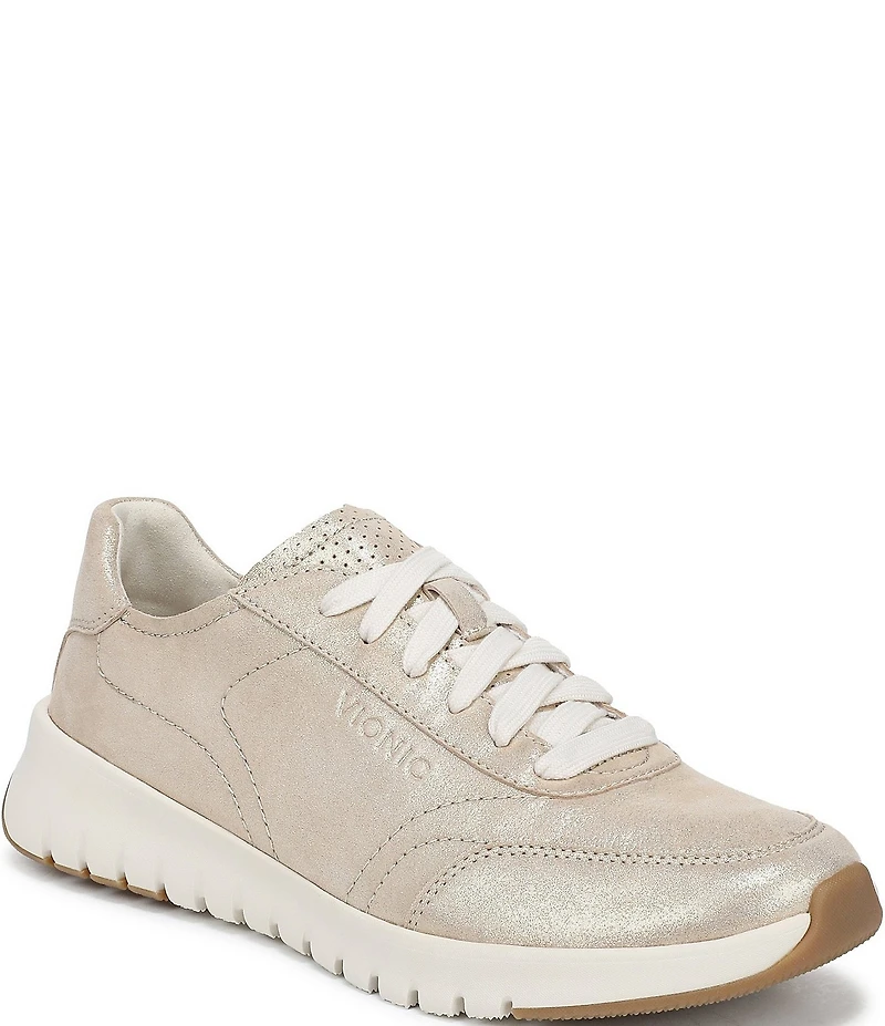 Vionic Uptown Metallic Leather Platform Sneakers