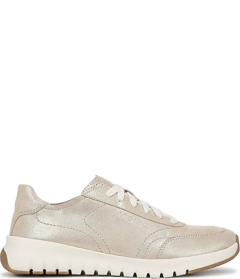 Vionic Uptown Metallic Leather Platform Sneakers