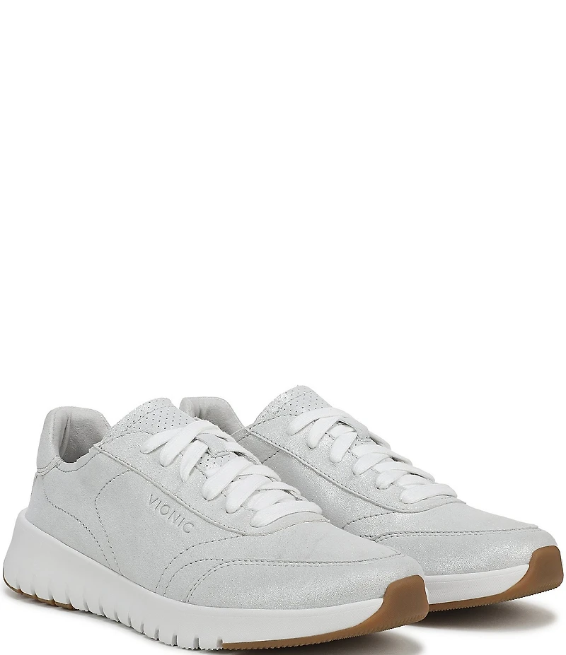 Vionic Uptown Metallic Leather Platform Sneakers