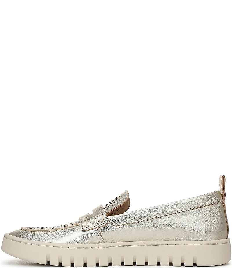 Vionic Uptown Perforated Leather Packable Travel Penny Loafers