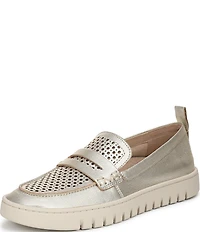 Vionic Uptown Perforated Leather Packable Travel Penny Loafers