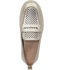 Vionic Uptown Perforated Leather Packable Travel Penny Loafers