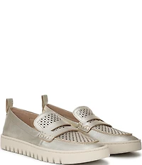 Vionic Uptown Perforated Leather Packable Travel Penny Loafers