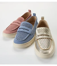 Vionic Uptown Perforated Leather Packable Travel Penny Loafers