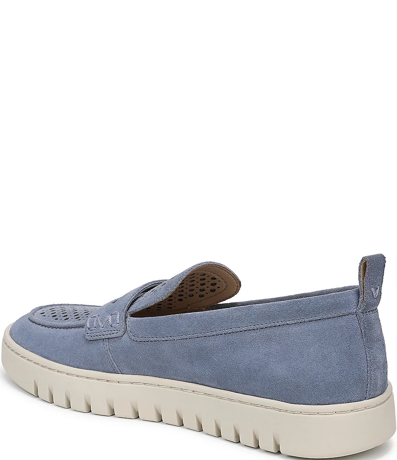 Vionic Uptown Perforated Suede Packable Travel Penny Loafers