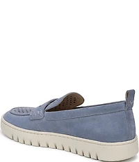 Vionic Uptown Perforated Suede Packable Travel Penny Loafers