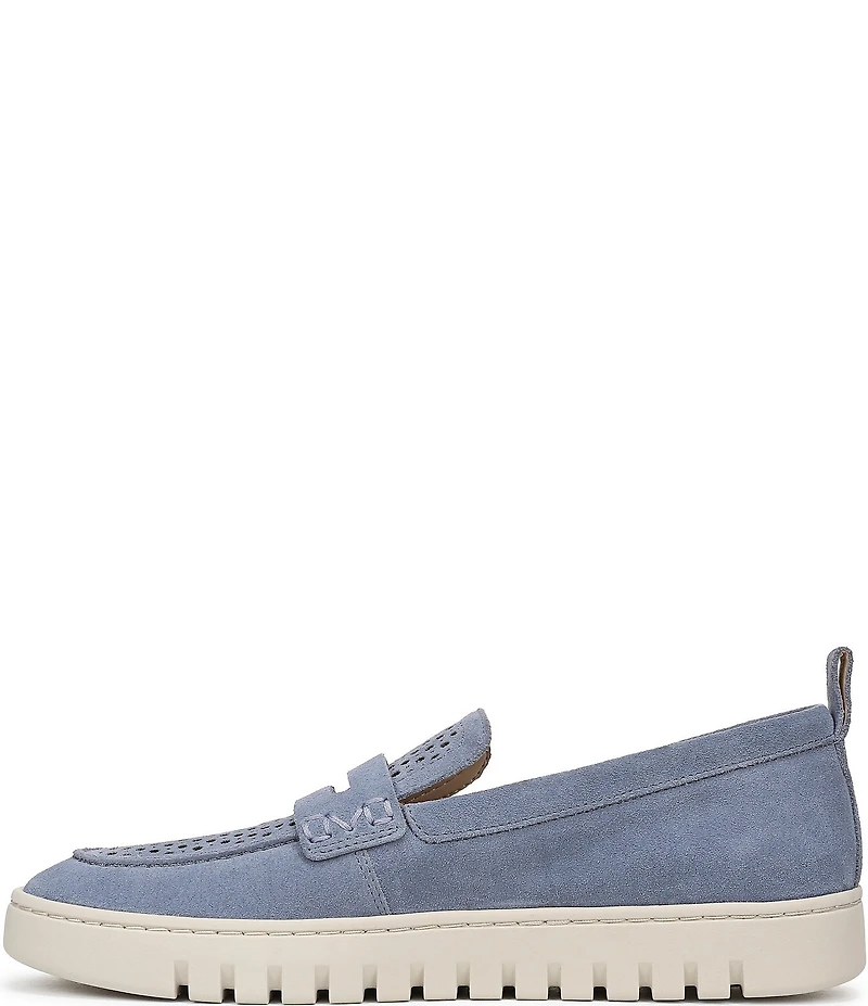 Vionic Uptown Perforated Suede Packable Travel Penny Loafers