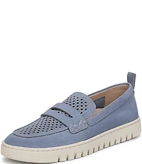 Vionic Uptown Perforated Suede Packable Travel Penny Loafers