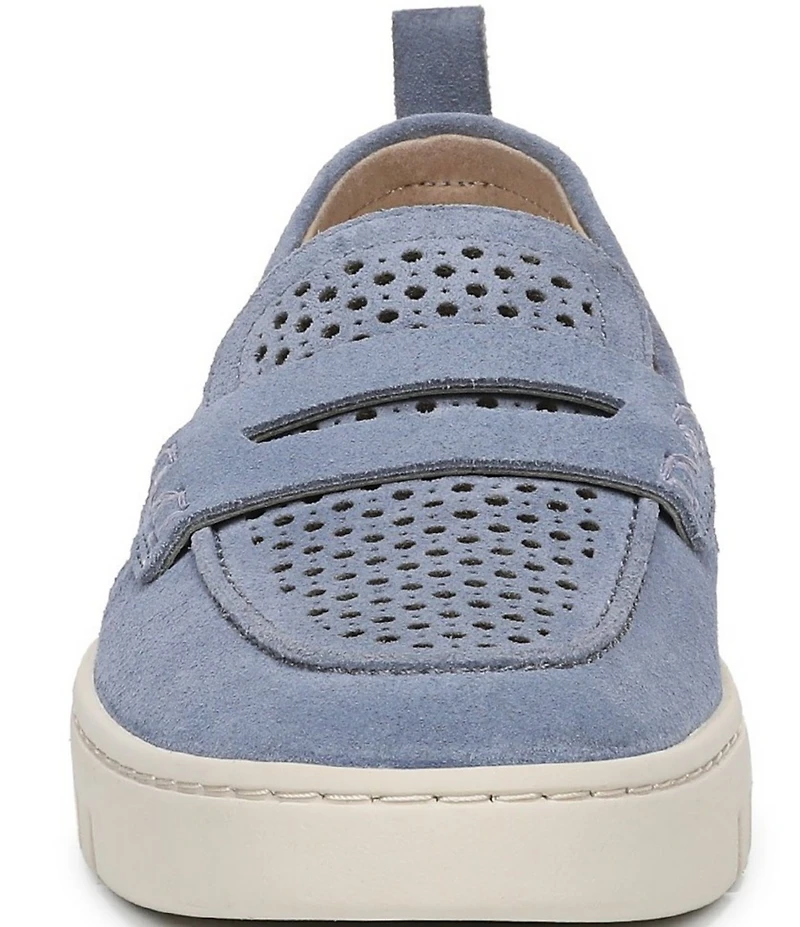 Vionic Uptown Perforated Suede Packable Travel Penny Loafers