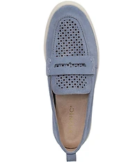 Vionic Uptown Perforated Suede Packable Travel Penny Loafers
