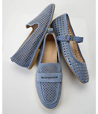 Vionic Uptown Perforated Suede Packable Travel Penny Loafers