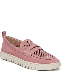 Vionic Uptown Perforated Suede Packable Travel Penny Loafers
