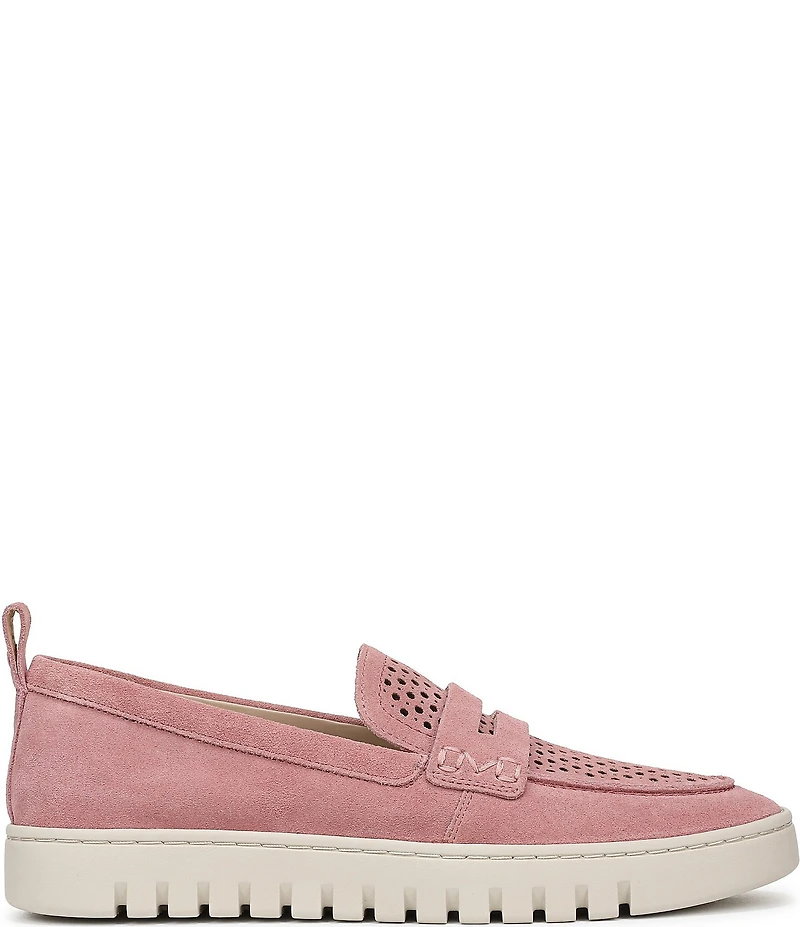 Vionic Uptown Perforated Suede Packable Travel Penny Loafers