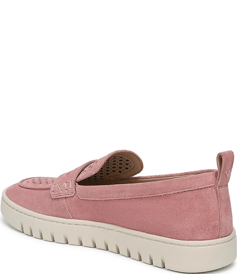 Vionic Uptown Perforated Suede Packable Travel Penny Loafers