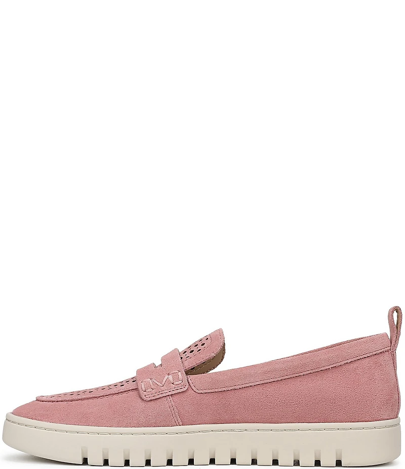 Vionic Uptown Perforated Suede Packable Travel Penny Loafers