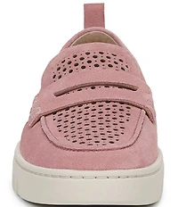 Vionic Uptown Perforated Suede Packable Travel Penny Loafers