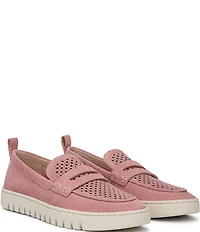 Vionic Uptown Perforated Suede Packable Travel Penny Loafers