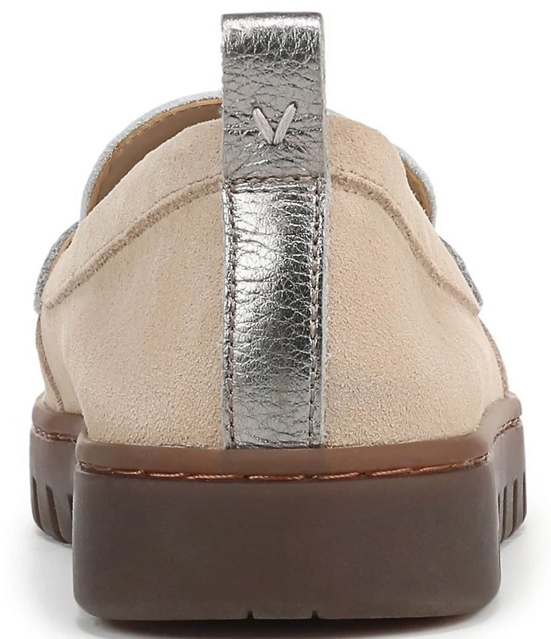 Vionic Uptown Suede and Leather Packable Penny Loafers