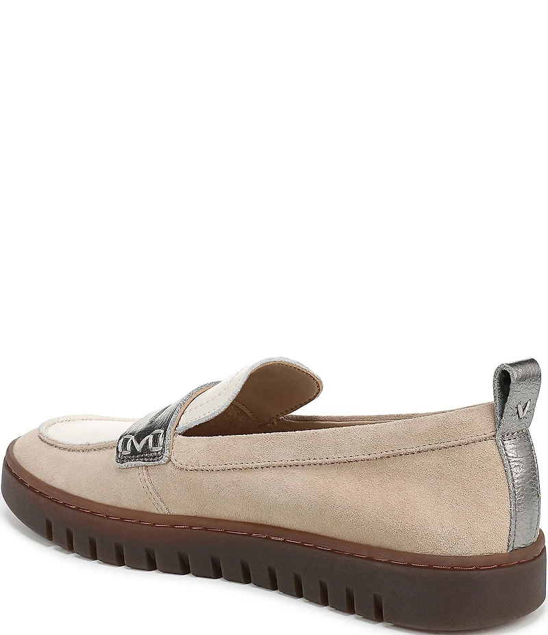 Vionic Uptown Suede and Leather Packable Penny Loafers
