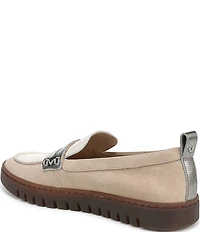 Vionic Uptown Suede and Leather Packable Penny Loafers