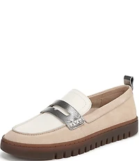 Vionic Uptown Suede and Leather Packable Penny Loafers