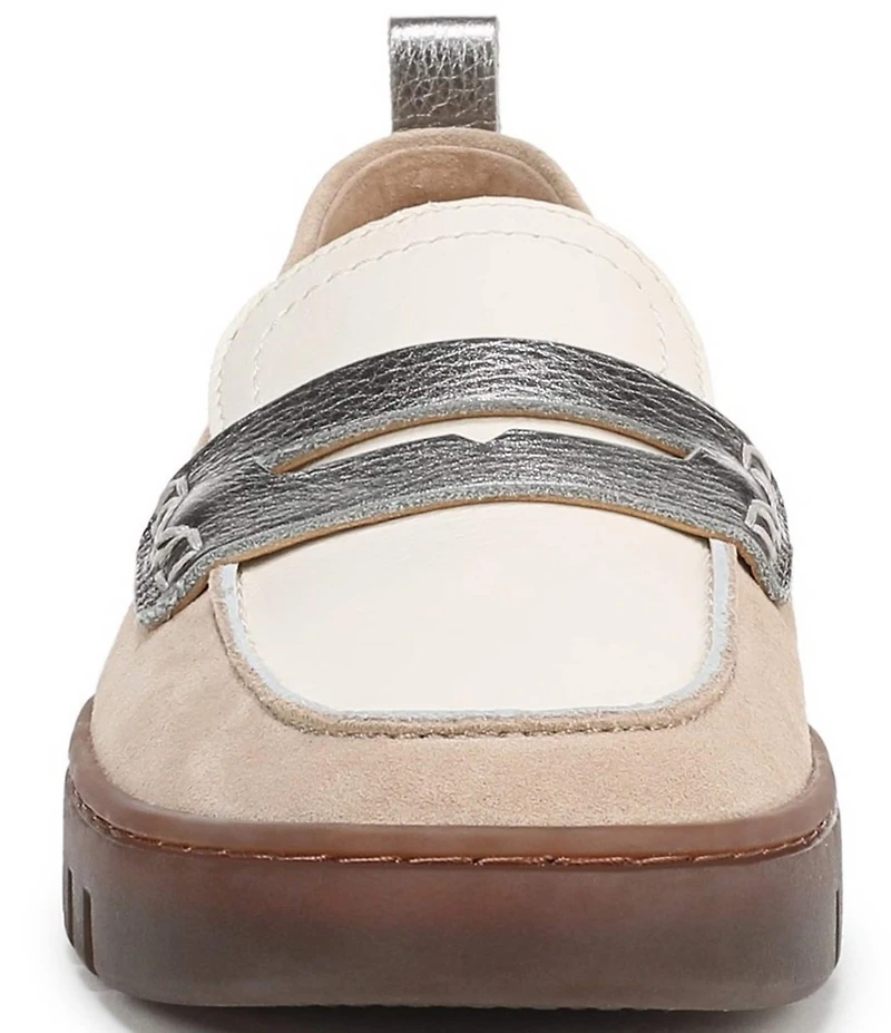 Vionic Uptown Suede and Leather Packable Penny Loafers