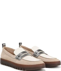 Vionic Uptown Suede and Leather Packable Penny Loafers