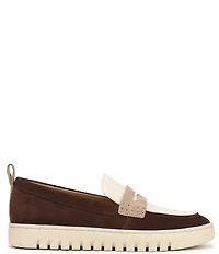 Vionic Uptown Suede and Leather Packable Penny Loafers