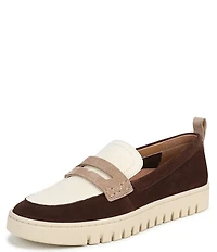 Vionic Uptown Suede and Leather Packable Penny Loafers