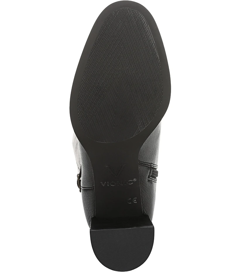 Vionic Valora Leather Block Heel Tall Boots