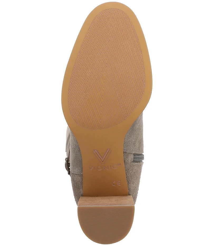 Vionic Valora Suede Block Heel Tall Boots