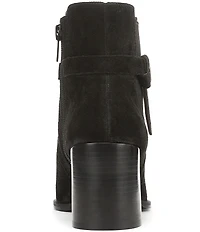 Vionic Vivette Suede Buckle Hardware Strap Ankle Booties