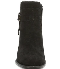 Vionic Vivette Suede Buckle Hardware Strap Ankle Booties