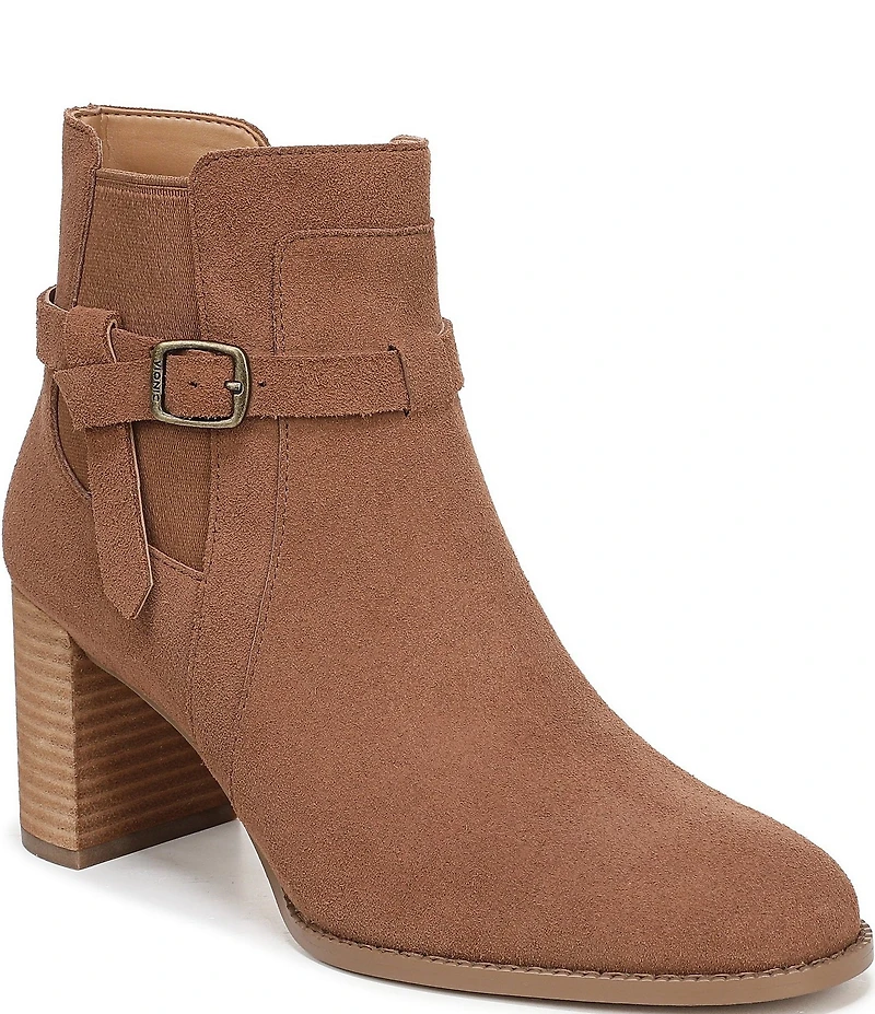 Vionic Vivette Suede Buckle Hardware Strap Ankle Booties