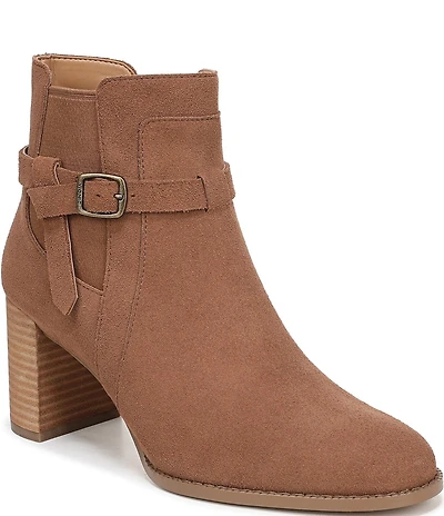 Vionic Vivette Suede Buckle Hardware Strap Ankle Booties