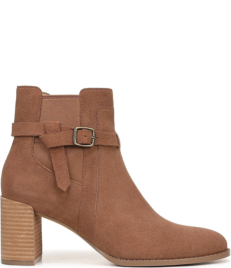Vionic Vivette Suede Buckle Hardware Strap Ankle Booties