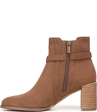Vionic Vivette Suede Buckle Hardware Strap Ankle Booties