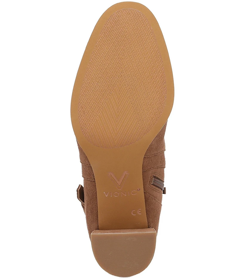 Vionic Vivette Suede Buckle Hardware Strap Ankle Booties