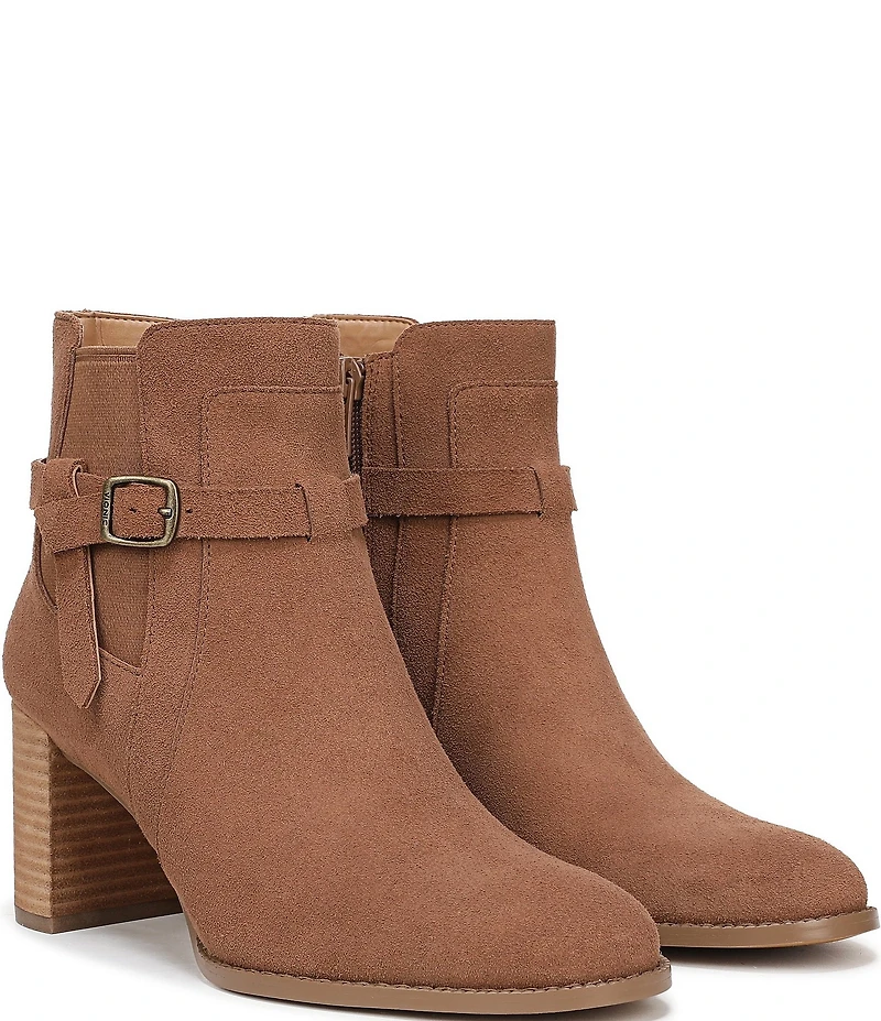 Vionic Vivette Suede Buckle Hardware Strap Ankle Booties