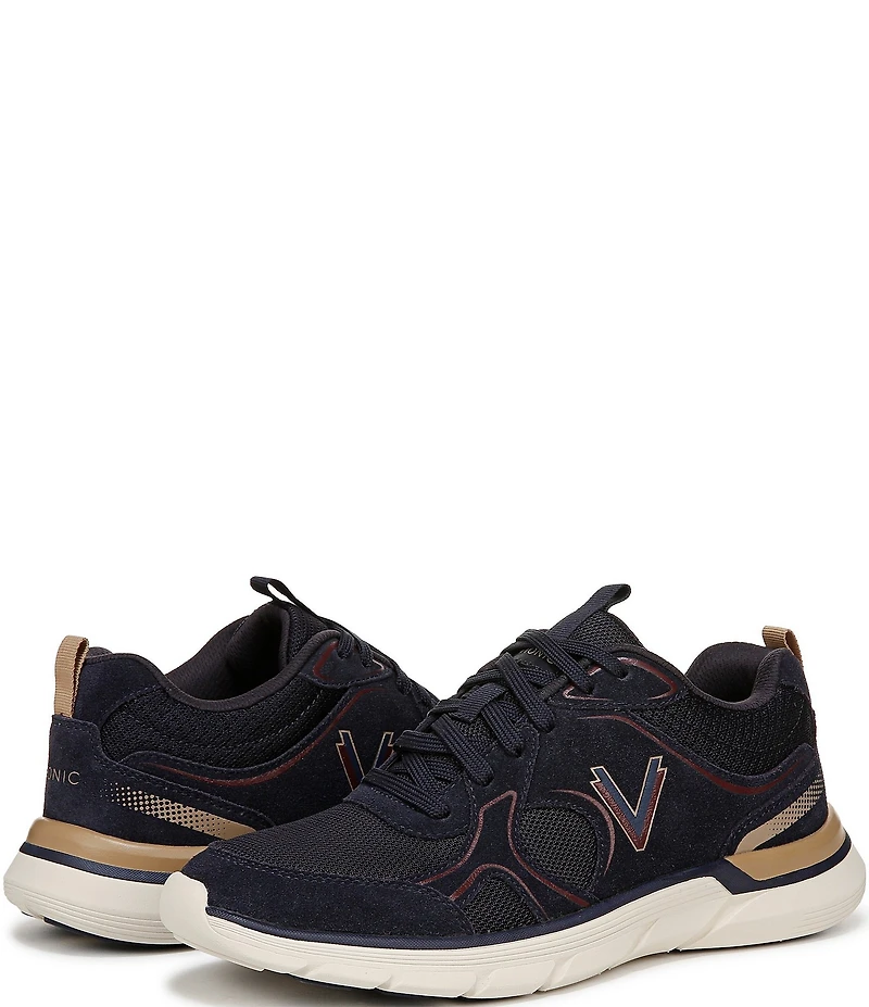 Vionic Walk Parkside Suede Mesh Logo Detail Sneakers