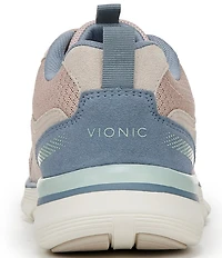 Vionic Walk Parkside Suede Mesh Logo Detail Sneakers
