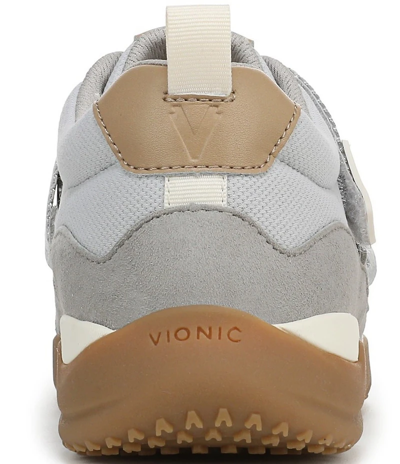 Vionic Walk Slim Gia Suede and Leather Cross Strap Walking Sneakers