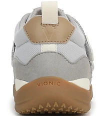 Vionic Walk Slim Gia Suede and Leather Cross Strap Walking Sneakers