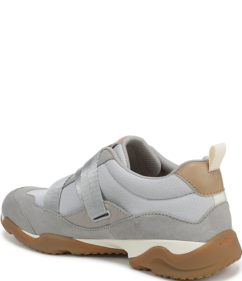 Vionic Walk Slim Gia Suede and Leather Cross Strap Walking Sneakers
