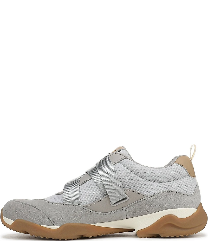 Vionic Walk Slim Gia Suede and Leather Cross Strap Walking Sneakers