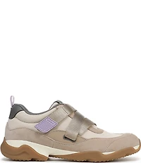 Vionic Walk Slim Gia Suede and Leather Cross Strap Walking Sneakers