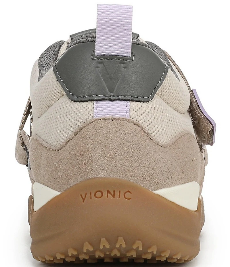 Vionic Walk Slim Gia Suede and Leather Cross Strap Walking Sneakers