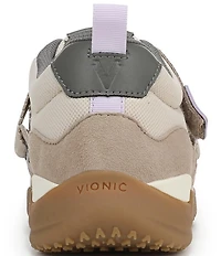 Vionic Walk Slim Gia Suede and Leather Cross Strap Walking Sneakers
