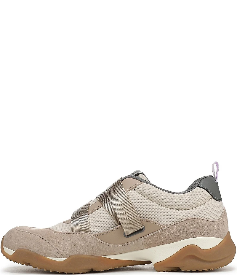 Vionic Walk Slim Gia Suede and Leather Cross Strap Walking Sneakers